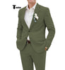 Tiavllya Tiavllya Casual Men's 2 Pieces Suit Notch Lapel Linen For Wedding (Blazer+Pants)
