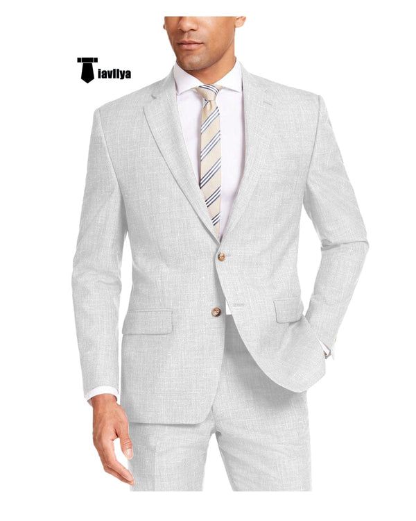 Tiavllya Tiavllya Casual Men's 2 Pieces Suit Notch Lapel Linen For Wedding (Blazer+Pants)