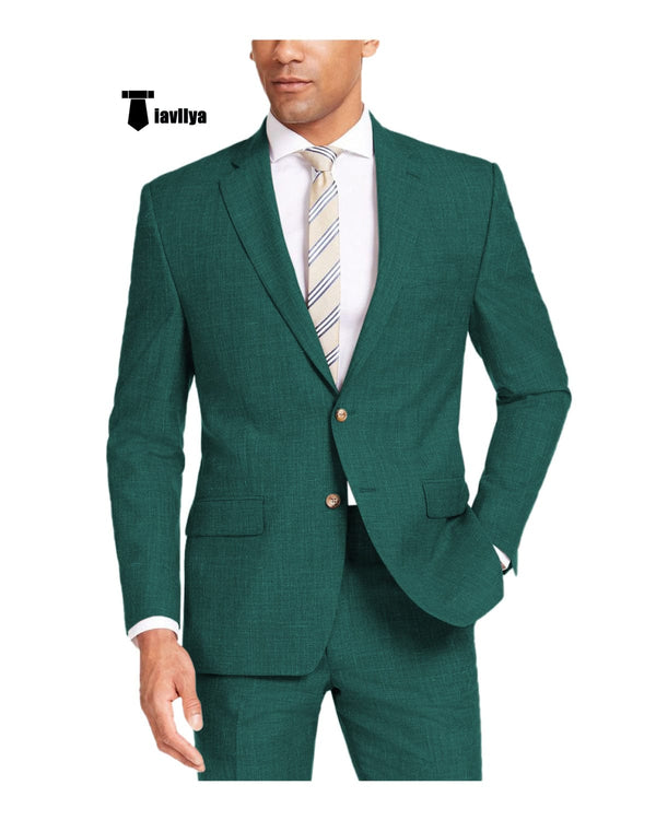 Tiavllya Tiavllya Casual Men's 2 Pieces Suit Notch Lapel Linen For Wedding (Blazer+Pants)