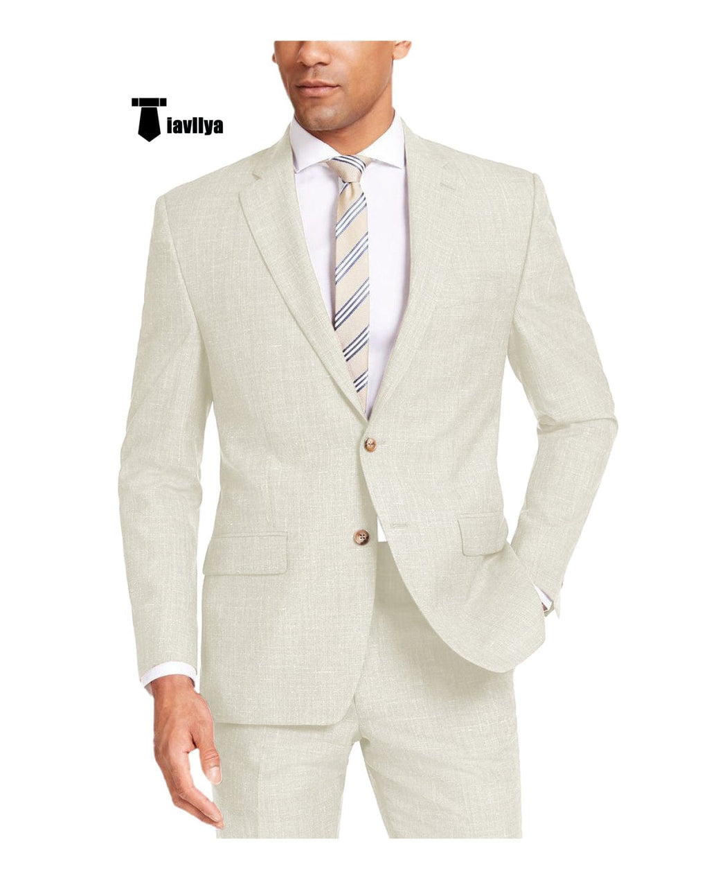 Tiavllya Tiavllya Casual Men's 2 Pieces Suit Notch Lapel Linen For Wedding (Blazer+Pants)