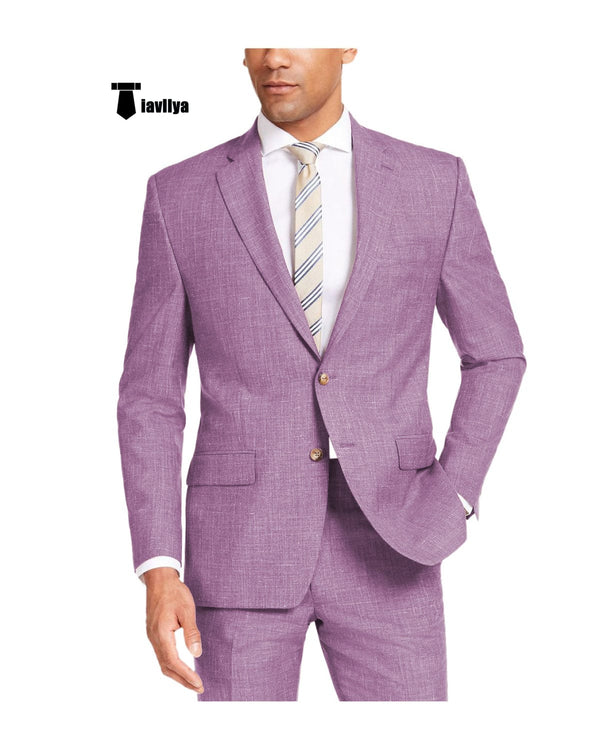 Tiavllya Tiavllya Casual Men's 2 Pieces Suit Notch Lapel Linen For Wedding (Blazer+Pants)
