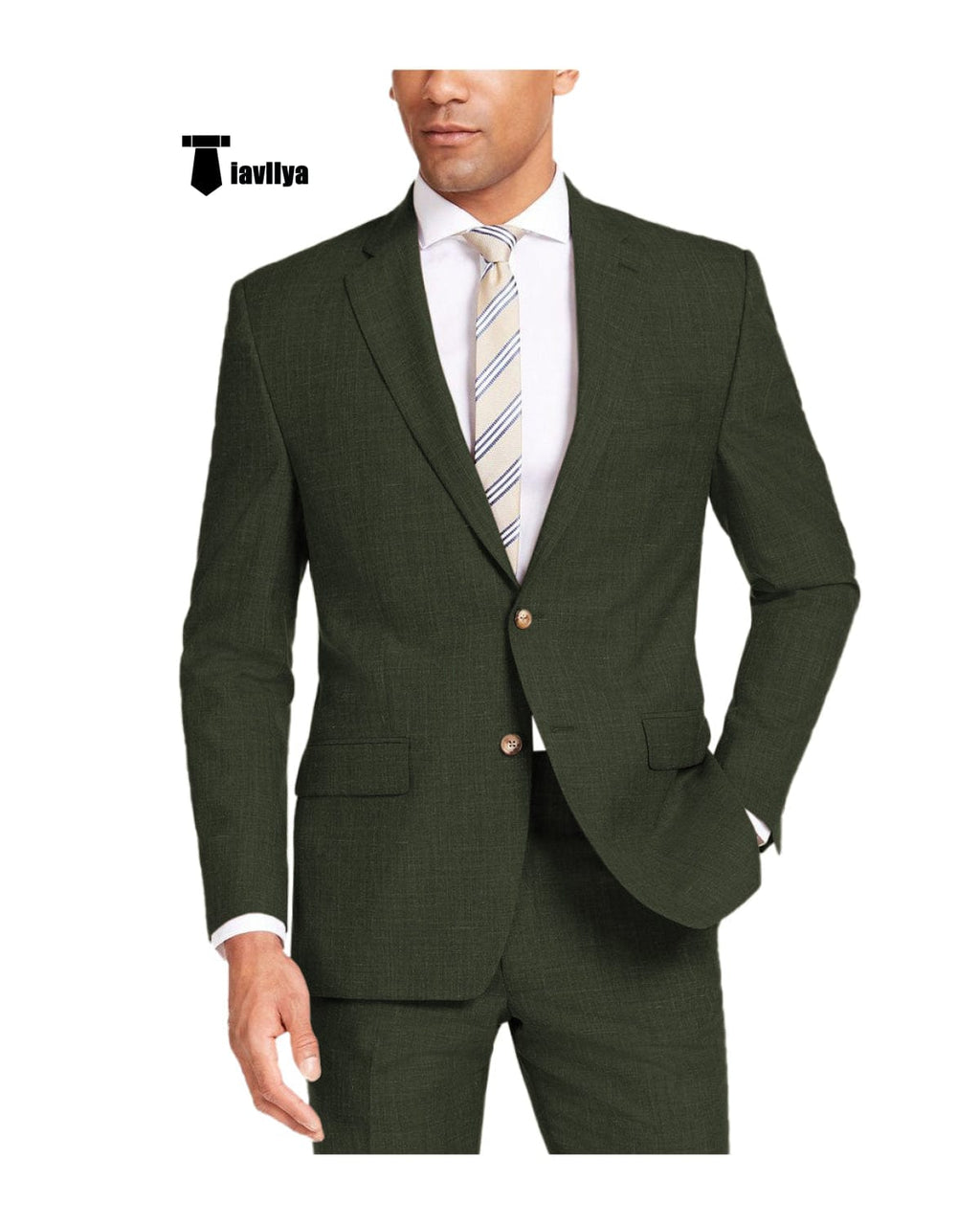 Tiavllya Tiavllya Casual Men's 2 Pieces Suit Notch Lapel Linen For Wedding (Blazer+Pants)
