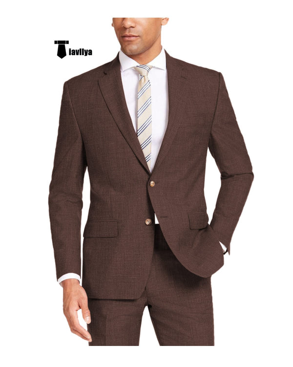 Tiavllya Tiavllya Casual Men's 2 Pieces Suit Notch Lapel Linen For Wedding (Blazer+Pants)