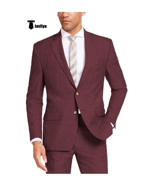 Tiavllya Tiavllya Casual Men's 2 Pieces Suit Notch Lapel Linen For Wedding (Blazer+Pants)