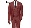 Tiavllya Tiavllya Casual Men's 3 Pieces Houndstooth Notch Lapel Tuxedos (Blazer+vest+Pants)