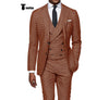 Tiavllya Tiavllya Casual Men's 3 Pieces Houndstooth Notch Lapel Tuxedos (Blazer+vest+Pants)