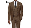 Tiavllya Tiavllya Casual Men's 3 Pieces Houndstooth Notch Lapel Tuxedos (Blazer+vest+Pants)