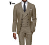 Tiavllya Tiavllya Casual Men's 3 Pieces Houndstooth Notch Lapel Tuxedos (Blazer+vest+Pants)