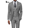 Tiavllya Tiavllya Casual Men's 3 Pieces Houndstooth Notch Lapel Tuxedos (Blazer+vest+Pants)