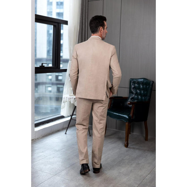 Tiavllya Tiavllya Casual Men's 3 Pieces Mens Suit Notch Lapel Linen For Wedding (Blazer+vest+Pants)