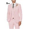 Tiavllya Tiavllya Casual Men's 3 Pieces Mens Suit Notch Lapel Linen For Wedding (Blazer+vest+Pants)
