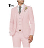 Tiavllya Tiavllya Casual Men's 3 Pieces Mens Suit Notch Lapel Linen For Wedding (Blazer+vest+Pants)