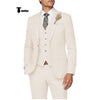 Tiavllya Tiavllya Casual Men's 3 Pieces Mens Suit Notch Lapel Linen For Wedding (Blazer+vest+Pants)