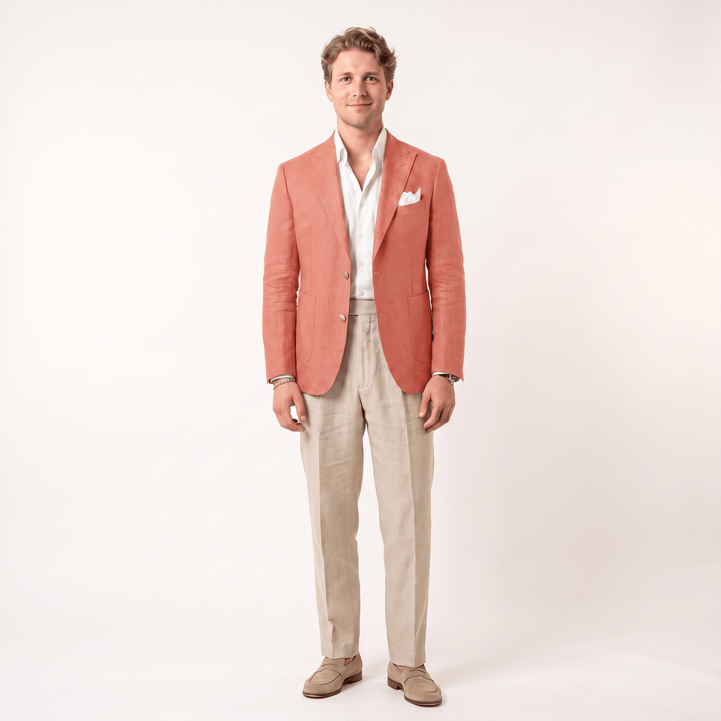 Tiavllya Tiavllya Casual Men's Blazer Peak Lapel Linen For Wedding