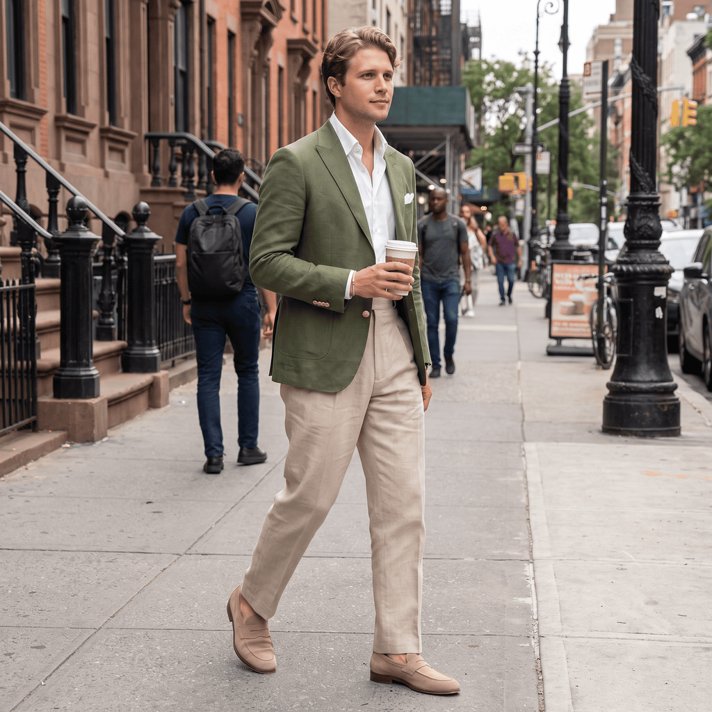 Tiavllya Tiavllya Casual Men's Blazer Peak Lapel Linen For Wedding