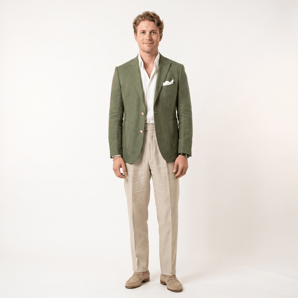 Tiavllya Tiavllya Casual Men's Blazer Peak Lapel Linen For Wedding