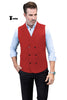 Tiavllya Tiavllya Casual Men's Classic Tweed Herringbone Peak Lapel Waistcoat