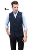 Tiavllya Tiavllya Casual Men's Classic Tweed Herringbone Peak Lapel Waistcoat