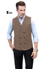 Tiavllya Tiavllya Casual Men's Classic Tweed Herringbone Peak Lapel Waistcoat