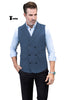 Tiavllya Tiavllya Casual Men's Classic Tweed Herringbone Peak Lapel Waistcoat