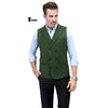 Tiavllya Tiavllya Casual Men's Classic Tweed Herringbone Peak Lapel Waistcoat