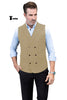 Tiavllya Tiavllya Casual Men's Classic Tweed Herringbone Peak Lapel Waistcoat