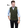Tiavllya Tiavllya Casual Men's Classic Tweed Herringbone Peak Lapel Waistcoat