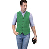Tiavllya Tiavllya Casual Men's Classic Tweed Plaid Notch Lapel Waistcoat