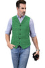 Tiavllya Tiavllya Casual Men's Classic Tweed Plaid Notch Lapel Waistcoat