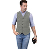 Tiavllya Tiavllya Casual Men's Classic Tweed Plaid Notch Lapel Waistcoat