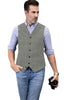 Tiavllya Tiavllya Casual Men's Classic Tweed Plaid Notch Lapel Waistcoat
