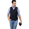 Tiavllya Tiavllya Casual Men's Classic Tweed Plaid Notch Lapel Waistcoat