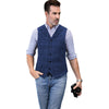 Tiavllya Tiavllya Casual Men's Classic Tweed Plaid Notch Lapel Waistcoat