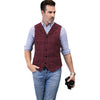 Tiavllya Tiavllya Casual Men's Classic Tweed Plaid Notch Lapel Waistcoat