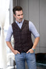 Tiavllya Tiavllya Casual Men's Classic Tweed Plaid Notch Lapel Waistcoat