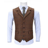 Tiavllya Tiavllya Casual Men's Classic Tweed Plaid Notch Lapel Waistcoat