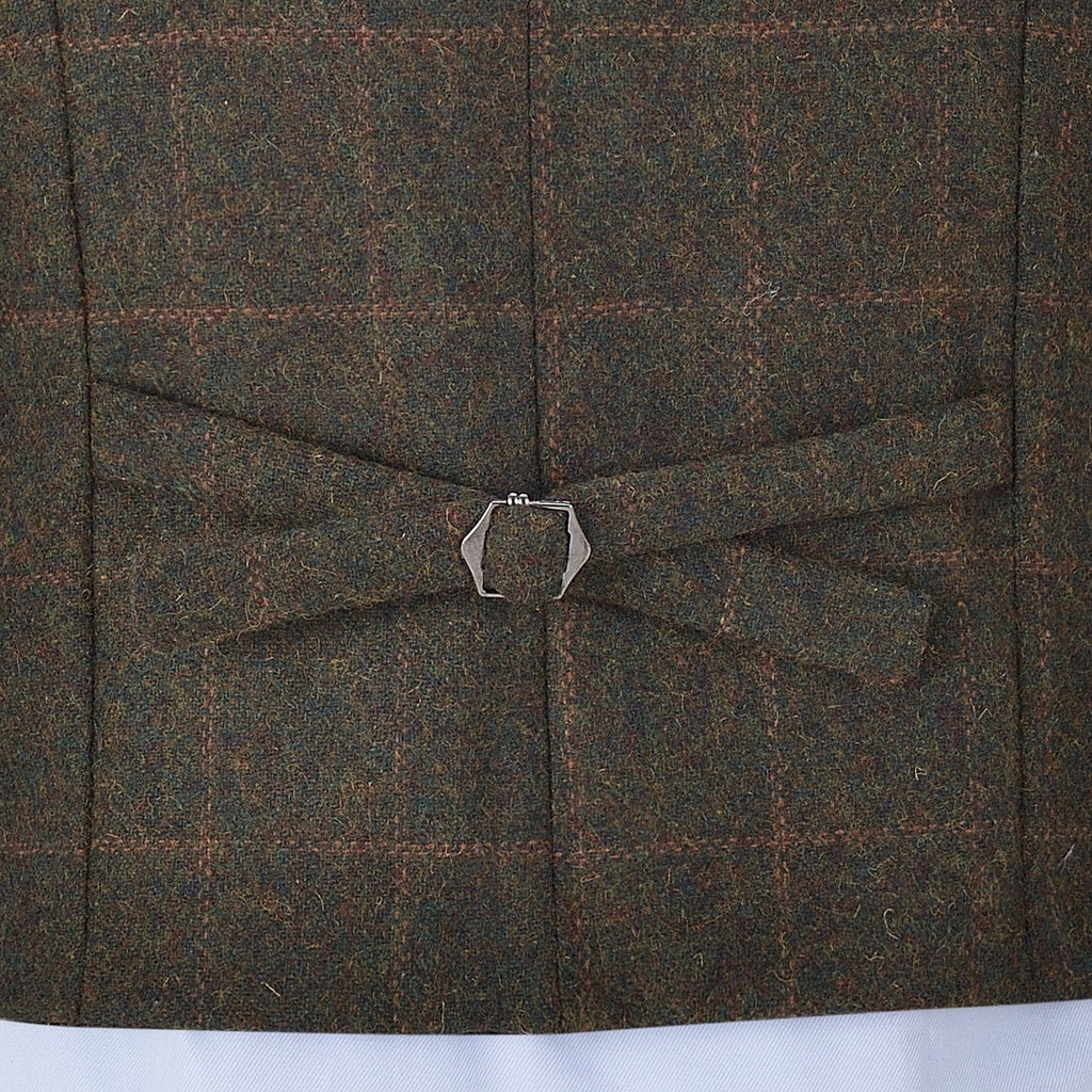 Tiavllya Tiavllya Casual Men's Classic Tweed Plaid Notch Lapel Waistcoat