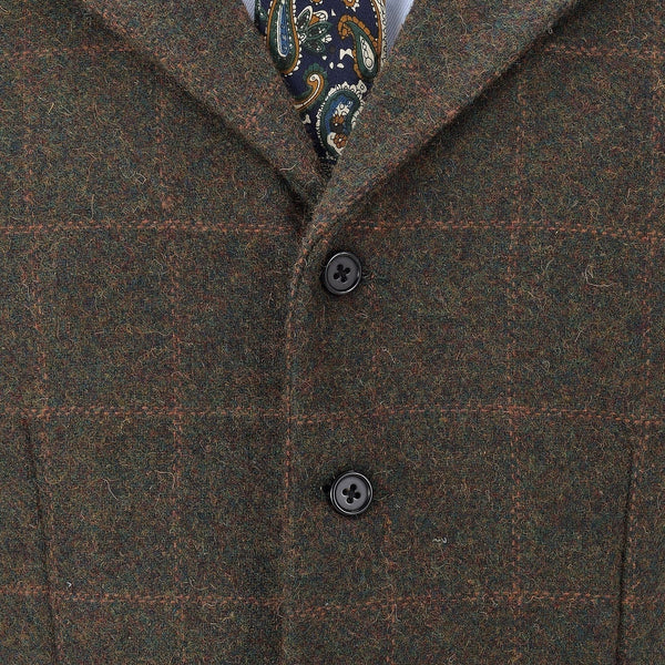 Tiavllya Tiavllya Casual Men's Classic Tweed Plaid Notch Lapel Waistcoat