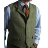 Tiavllya Tiavllya Casual Men's Classic Tweed Plaid Notch Lapel Waistcoat