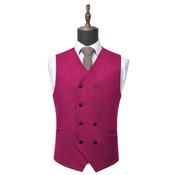Tiavllya Tiavllya Casual Men's Fashion Double Breasted Suede V Neck Waistcoat Denim Vest