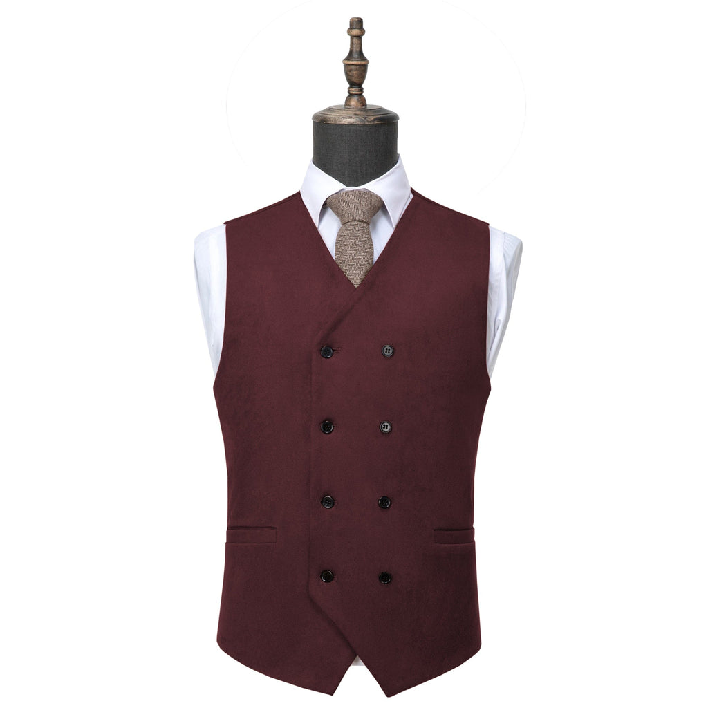 Tiavllya Tiavllya Casual Men's Fashion Double Breasted Suede V Neck Waistcoat Denim Vest