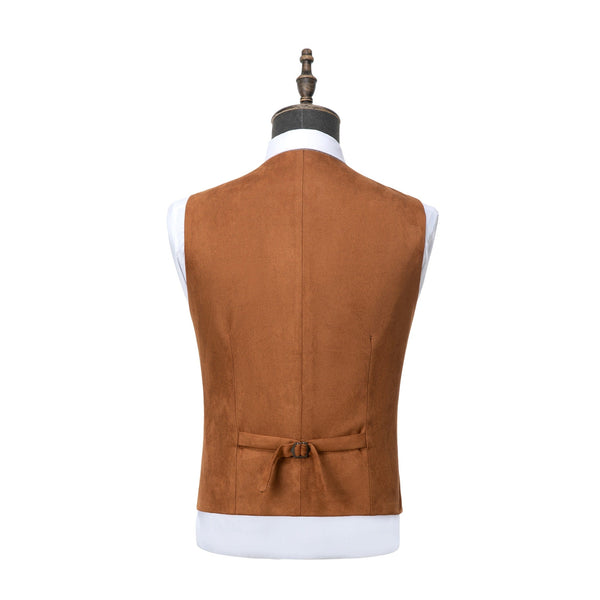 Tiavllya Tiavllya Casual Men's Fashion Double Breasted Suede V Neck Waistcoat Denim Vest