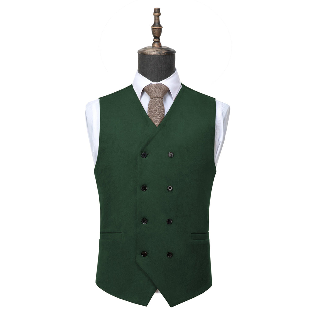 Tiavllya Tiavllya Casual Men's Fashion Double Breasted Suede V Neck Waistcoat Denim Vest