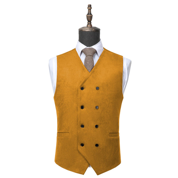 Tiavllya Tiavllya Casual Men's Fashion Double Breasted Suede V Neck Waistcoat Denim Vest