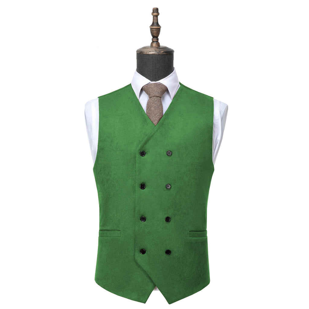 Tiavllya Tiavllya Casual Men's Fashion Double Breasted Suede V Neck Waistcoat Denim Vest
