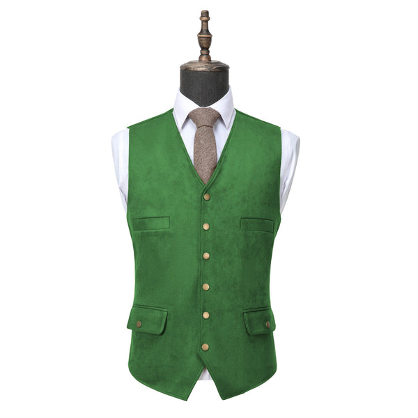 Tiavllya Tiavllya Casual Men's Fashion Suede V Neck Waistcoat Denim Vest