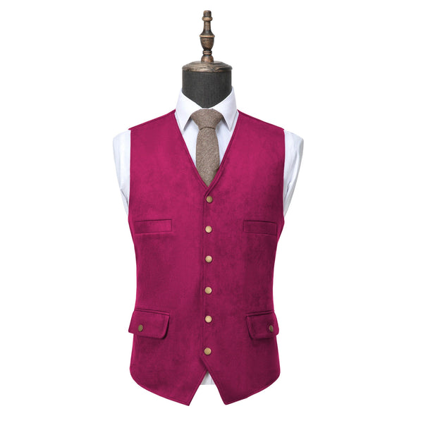 Tiavllya Tiavllya Casual Men's Fashion Suede V Neck Waistcoat Denim Vest