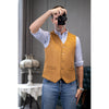 Tiavllya Tiavllya Casual Men's Fashion Suede V Neck Waistcoat Denim Vest