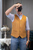Tiavllya Tiavllya Casual Men's Fashion Suede V Neck Waistcoat Denim Vest