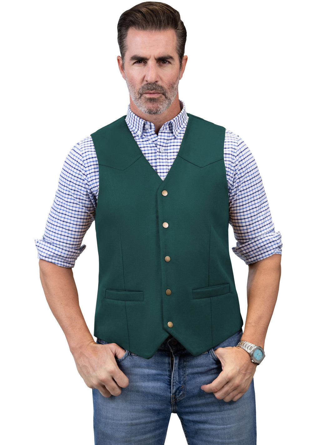Tiavllya Tiavllya Casual Men's Fashion Suede V Neck Waistcoat Denim Vest